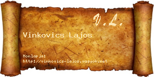 Vinkovics Lajos névjegykártya